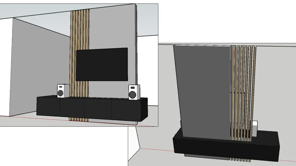 room divider zwevend tv meubel ontwerp